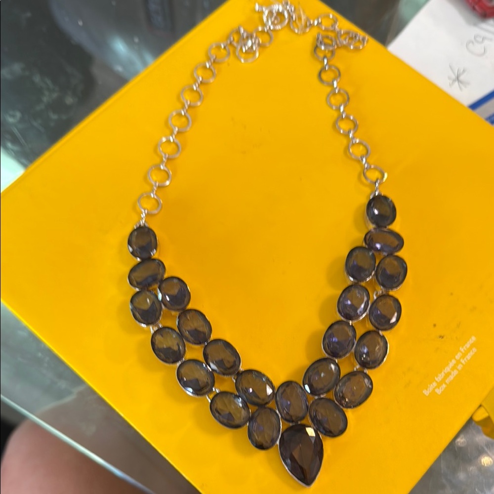 Elegant Silver and Black Necklace